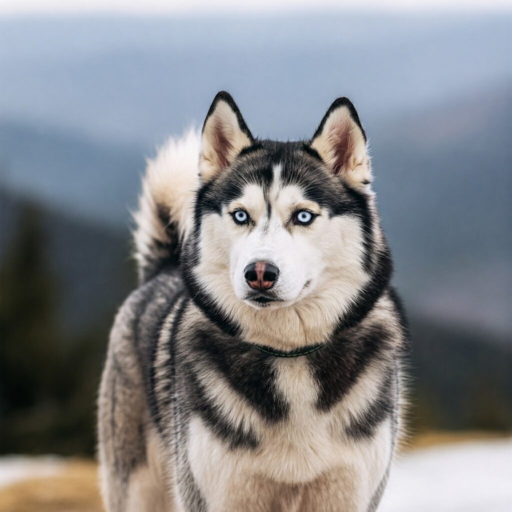 Blue eyed Siberian Husky, currenly ranked as the most beautiful dog breed in the world!