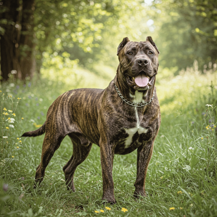 Infographic of the Presa Canario, a banned dog breed recognized for its strength and guarding instincts, highlighting key traits and reasons for restrictions worldwide.